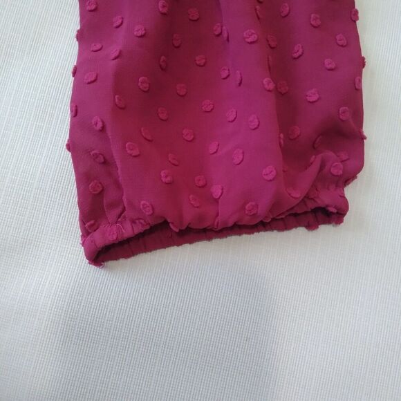 J. Crew Dark Berry Pink Swiss Dot Print Chiffon Midi Length Dress Women's Size 2 - Picture 7 of 12